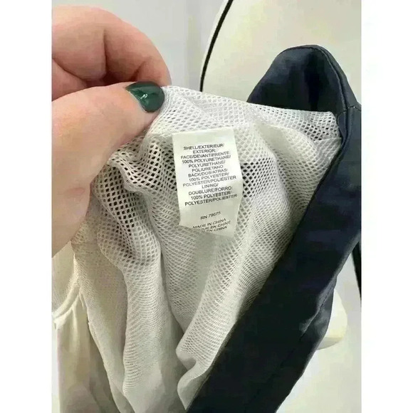 Lucky Brand Varsity Colorblock Rain Coat White, Green & Blue, Women's Size Large - Picture 9 of 9